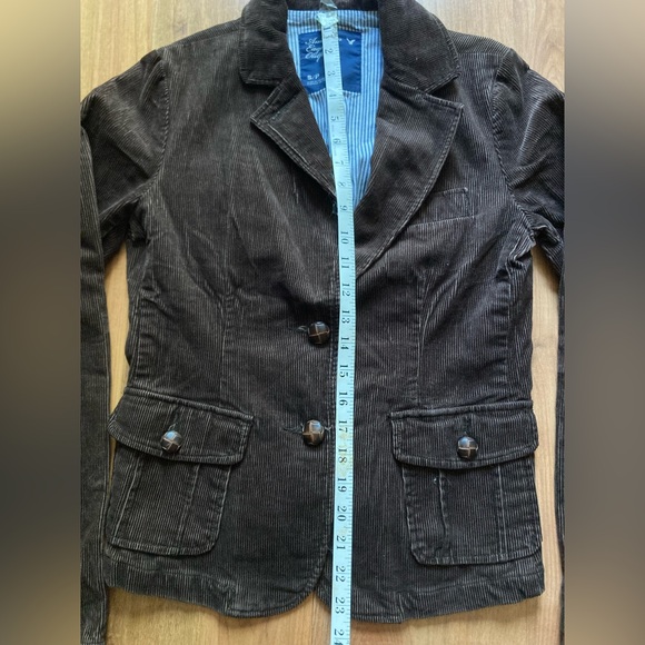 American Eagle Outfitters Corduroy Brown Blazer 2 Button Women’s Jacket Sz S/P - Picture 5 of 13